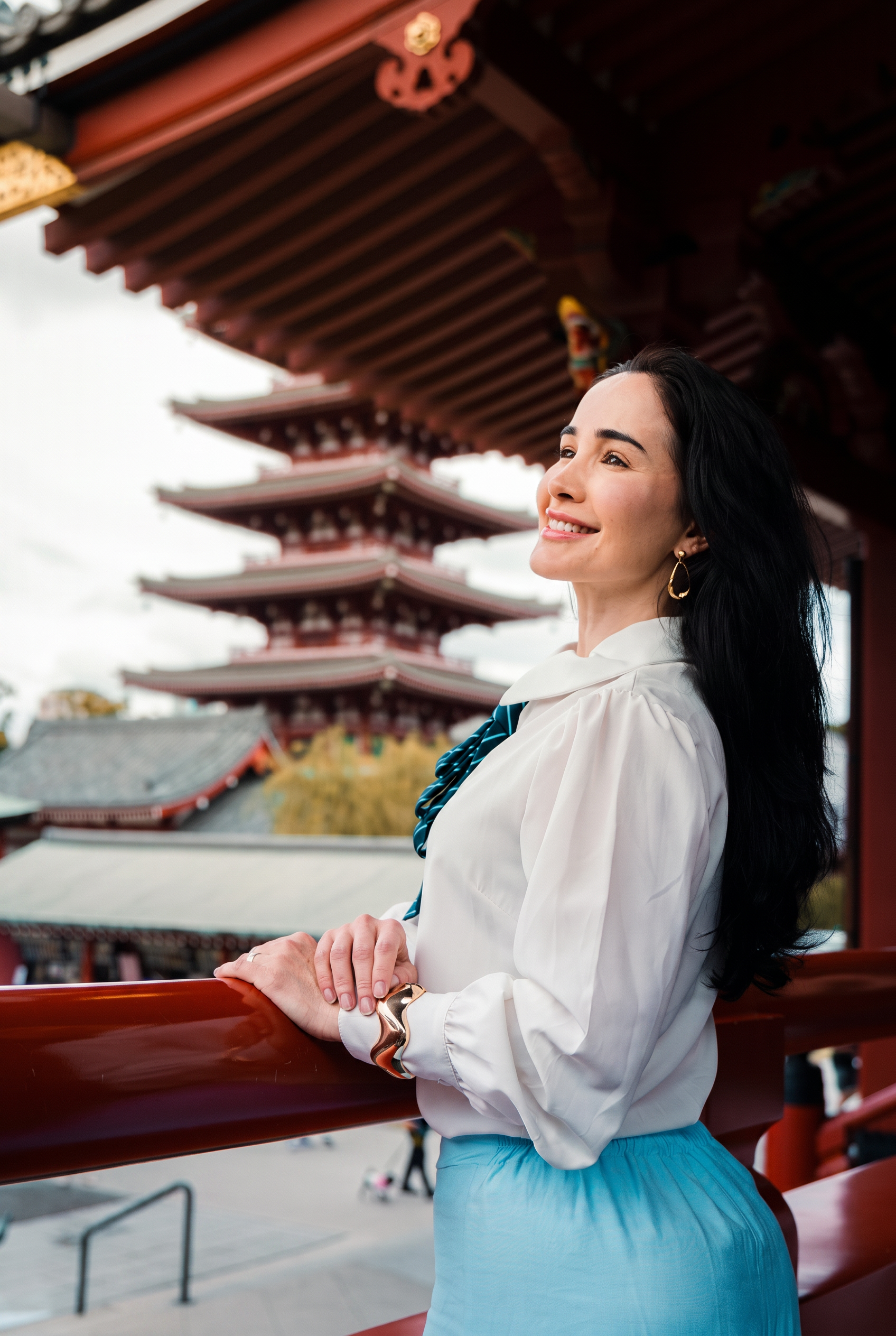 Dra. Sabrina Menezes em templo tradicional na Coreia do Sul